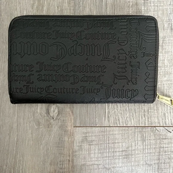 Juicy Couture Embossed Black Wallet with Gold Details - Picture 2 of 3